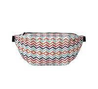 Marsupio da donna con stampa a zig-zag, grande, per escursionismo, viaggi, facile da trasportare