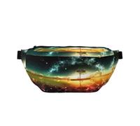 Marsupio da donna con stampa anime, per uomo e donna, grande, per escursionismo, viaggi, a tracolla, facile da trasportare