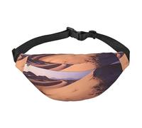 Marsupio da donna con stampa deserto, impermeabile, con tasche a 3 cerniera, per corsa e viaggi, nero, taglia unica, alla moda, nero, taglia unica, alla moda, Nero , Taglia unica, alla moda