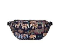 Marsupio da donna con stampa di elefanti bohémien, grande borsa a tracolla per escursionismo, viaggi, facile da trasportare