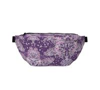 Marsupio da donna con stampa di farfalle viola, grande borsa a tracolla per escursionismo, viaggi, facile da trasportare