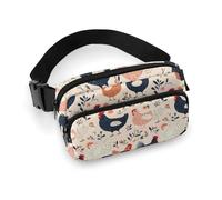 Marsupio da donna, con stampa di galline, alla moda, marsupio