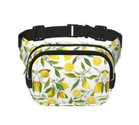 Marsupio da donna con stampa di limoni tropicali freschi e alla moda, nero, Taglia unica