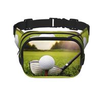 Marsupio da donna con stampa di palline da golf, con cinghia regolabile, per allenamento/corsa/escursionismo, Nero , Taglia unica