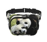 Marsupio da donna con stampa di panda con cinghia regolabile per allenamento/corsa/escursionismo, marsupio a tracolla, Nero , Taglia unica