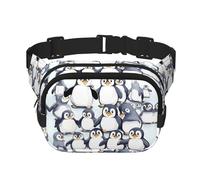 Marsupio da donna con stampa di pinguini con cinghia regolabile per allenamento/corsa/escursionismo, marsupio a tracolla, Nero , Taglia unica