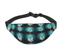 Marsupio da donna con stampa di piume e acchiappasogni, impermeabile, con 3 tasche con cerniera, per corsa e viaggi, nero, taglia unica, alla moda, nero, taglia unica, alla moda, Nero , Taglia unica,