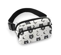 Marsupio da donna, con stampa di testa di lupo e luna, alla moda, marsupio