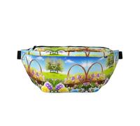 Marsupio da donna con stampa Happy Easter Essentials, grande borsa a tracolla per escursionismo, viaggi, facile da trasportare