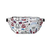 Marsupio da donna con stampa Londra, grande borsa a tracolla per escursionismo, viaggi, facile da trasportare