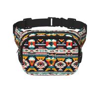 Marsupio da donna con stampa nativa americana con cinghia regolabile per allenamento/corsa/escursionismo, Nero , Taglia unica