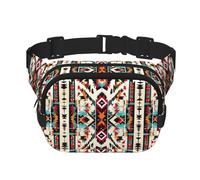 Marsupio da donna con stampa nativa americana con cinghia regolabile per allenamento/corsa/escursionismo, Nero , Taglia unica