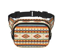 Marsupio da donna con stampa nativa americana con cinghia regolabile per allenamento/corsa/escursionismo, marsupio a tracolla, Nero , Taglia unica