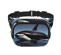 Marsupio da donna con stampa orca killer whale, marsupio per tutti i giorni, per viaggi, attività all'aperto, corsa, caccia, per adulti, nero, Taglia unica