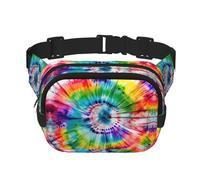 Marsupio da donna con stampa Tie Dye Hippies per tutti i giorni Marsupio per viaggi all'aperto corsa caccia per adulti, nero, Taglia unica