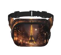 Marsupio da donna con stampa Torre Eiffel, alla moda, per viaggi e corsa, nero, Taglia unica