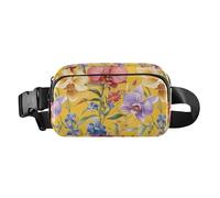 Marsupio da donna con tracolla regolabile, mini marsupio per allenamento e corsa, con fiori gialli del pensiero 2, 20 x 13 x 6 cm, Fiori del pensiero Giallo_2, 8" x 5.3" x 2.3"/20 x 13 x 6cm