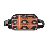 Marsupio da donna con volti asiatici, arancione, elegante, per donne, uomini, adolescenti, multiuso, da viaggio, con cinghia regolabile, per viaggi, palestra, lavoro, Ragazze Asiatiche Facce, 1 size