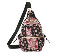 Marsupio da donna convertibile per adolescenti, per viaggi, escursionismo, surf, sport, blu, Felice Giorno di Meowentine Divertente