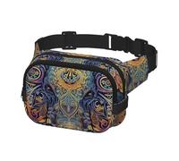 Marsupio da donna, da uomo, a tracolla, per viaggi, corsa, marsupio, testa di elefante floreale, Multicolore, Taglia unica, Cintura per soldi