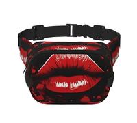 Marsupio da donna, da uomo, piccolo, alla moda, leggero, con labbra rosse, per corsa, allenamento, escursionismo, viaggi