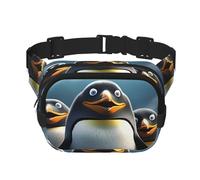 Marsupio da donna, da uomo, piccolo, alla moda, leggero, con pinguini, per corsa, allenamento, escursionismo, viaggi