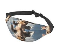 Marsupio da donna, da uomo, regolabile, con bella giraffa, borsa a tracolla da viaggio, nero, taglia unica, Nero , Taglia unica