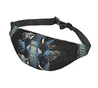 Marsupio da donna, da uomo, regolabile, con due elefanti, borsa a tracolla da viaggio, nero, taglia unica, Nero , Taglia unica