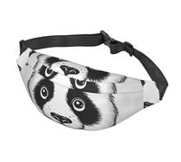 Marsupio da donna, da uomo, regolabile, con faccia di panda anime, borsa a tracolla da viaggio, nero, taglia unica, Nero , Taglia unica
