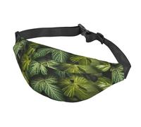 Marsupio da donna, da uomo, regolabile, con foglie verdi e piante, borsa a tracolla da viaggio, nero, taglia unica, Nero , Taglia unica
