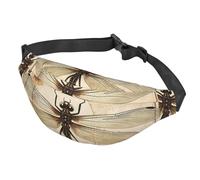 Marsupio da donna, da uomo, regolabile, con libellula sul girasole, borsa a tracolla da viaggio, nero, taglia unica, Nero , Taglia unica