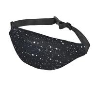 Marsupio da donna, da uomo, regolabile, con motivo costellazioni e stelle, borsa a tracolla da viaggio, nero, taglia unica, Nero , Taglia unica