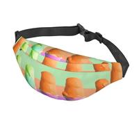 Marsupio da donna, da uomo, regolabile, con motivo gelato arcobaleno sfumato, borsa a tracolla da viaggio, nero, taglia unica, Nero , Taglia unica