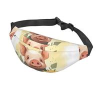 Marsupio da donna, da uomo, regolabile, con motivo sorridente, borsa a tracolla per viaggi, colore nero, taglia unica, Nero , Taglia unica