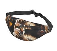 Marsupio da donna, da uomo, regolabile, con scoiattolo nel bosco, borsa a tracolla per viaggi, nero, taglia unica, Nero , Taglia unica
