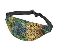 Marsupio da donna, da uomo, regolabile, con stampa leopardata, borsa a tracolla da viaggio, nero, taglia unica, Nero , Taglia unica