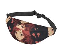 Marsupio da donna, da uomo, regolabile, con una ragazza che ama i gatti, borsa a tracolla da viaggio, nera, taglia unica, Nero , Taglia unica