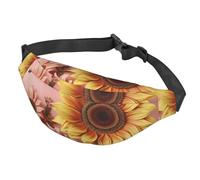 Marsupio da donna, da uomo, regolabile, grande girasole, borsa a tracolla da viaggio, nero, taglia unica, Nero , Taglia unica