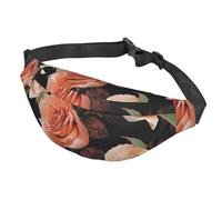 Marsupio da donna, da uomo, regolabile, nero, pesca, rosa, borsa a tracolla da viaggio, nero, taglia unica, Nero , Taglia unica