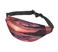 Marsupio da donna, da uomo, regolabile, per spiaggia, tramonto, borsa a tracolla per viaggi, nero, taglia unica, Nero , Taglia unica