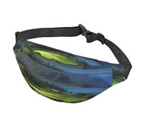 Marsupio da donna, da uomo, regolabile, stile scenico, hawaiano, golf, tropicale, borsa a tracolla per viaggi, nero, taglia unica, Nero , Taglia unica