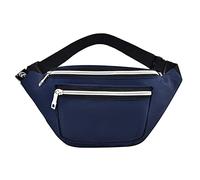 Marsupio da donna e da uomo, alla moda, in nylon, da viaggio, corsa, camminata, escursionismo, con cerniera, per telefono, in nylon, per donne, grande, Blu, 34 x 10 x 16cm / 13.38 x 3.93 x 6.29in