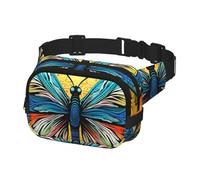Marsupio da donna e da uomo, con farfalla, tie-dye, con cinghie regolabili, borsa a tracolla da viaggio