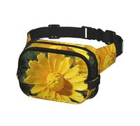 Marsupio da donna e da uomo, con motivo floreale giallo, con cinghie regolabili, borsa a tracolla da viaggio