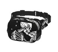 Marsupio da donna e uomo, borsa a tracolla per viaggi, corsa, marsupio, baci, amanti dei tarocchi, scheletro, Multicolore, Taglia unica, Cintura per soldi