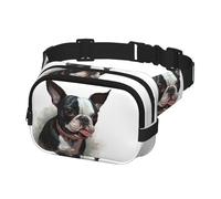Marsupio da donna e uomo, borsa da cintura Boston Terrier, con cinghie regolabili, borsa a tracolla da viaggio, nero, taglia unica, Nero , Taglia unica