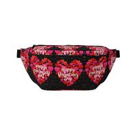 Marsupio da donna e uomo con stampa di cuori di San Valentino, grande borsa a tracolla per escursionismo, viaggi, facile da trasportare