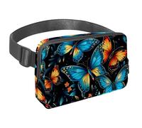 Marsupio da donna e uomo, impermeabile, a tracolla, con cinghia regolabile, per corsa, allenamento, viaggi, motivo floreale corvo, Multicolore 3, Taglia unica, Organizer per borse