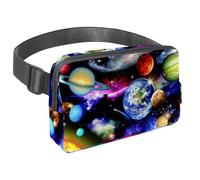 Marsupio da donna e uomo, impermeabile, a tracolla, con cinghia regolabile, per corsa, allenamento, viaggi, galassia spaziale, pianeti, Multicolore 1., Taglia unica, Organizer per borse