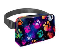 Marsupio da donna e uomo, impermeabile, a tracolla, con cinghia regolabile, per corsa, allenamento, viaggi, con zampe carine, Multicolore 7, Taglia unica, Organizer per borse